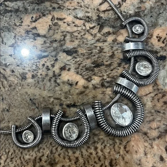 Lia Sophia Silver Necklace with Crystal Accents - Picture 2 of 5